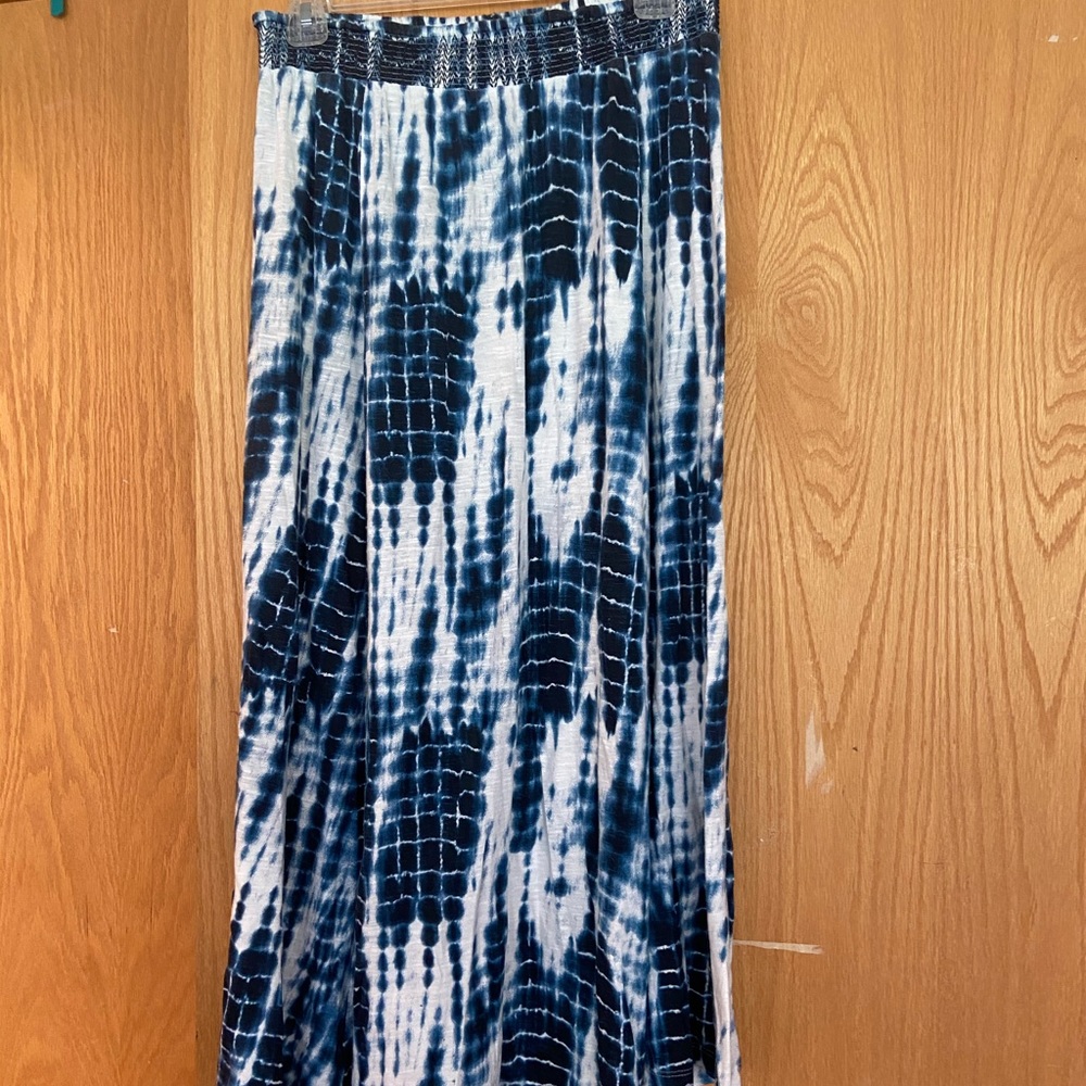 Lucky brand maxi skirt shibori indigo tye dye